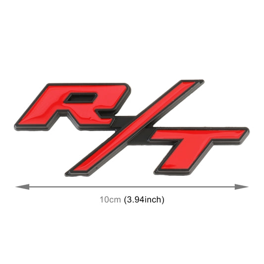 Car R / T Personalized Aluminum Alloy Decorative Stickers, Size:10.5 x 5cm (Black Red) by buy2fix