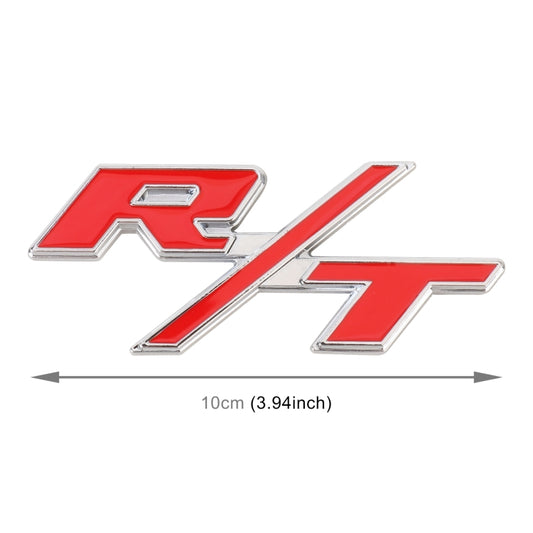 Car R / T Personalized Aluminum Alloy Decorative Stickers, Size:10.5 x 5cm (Silver+Red) by buy2fix