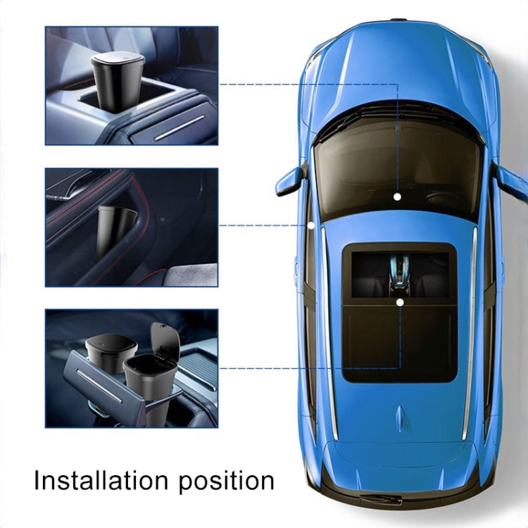 Car Center Armrest Storage Box Push-type Trash Can with Lid by buy2fix