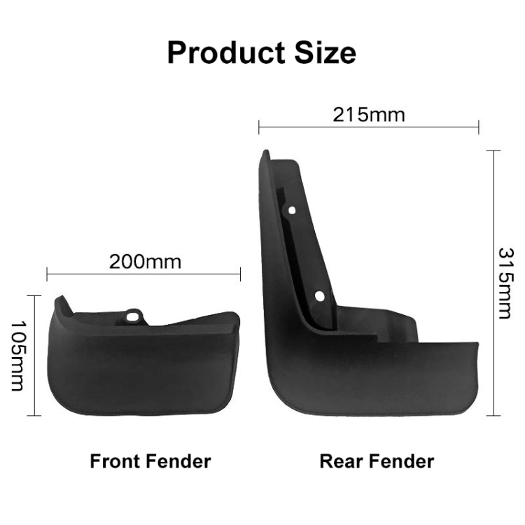 For Multivan Carvelle T5/T6 2008-2020 4pcs/Set Car Auto Soft Plastic Splash Flaps Fender Guard - Mudguards by buy2fix | Online Shopping UK | buy2fix