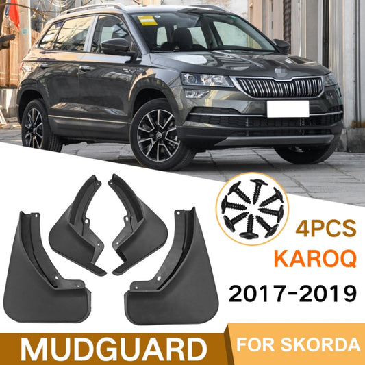 For Skoda KAROQ 2017-2023 4pcs/Set Car Auto Soft Plastic Splash Flaps Fender Guard by buy2fix