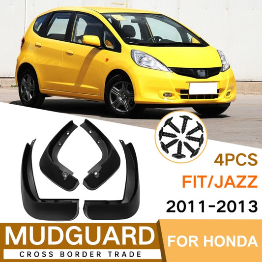For Honda Fit Jazz 2011-2013 4pcs/Set Car Auto Soft Plastic Splash Flaps Fender Guard by buy2fix