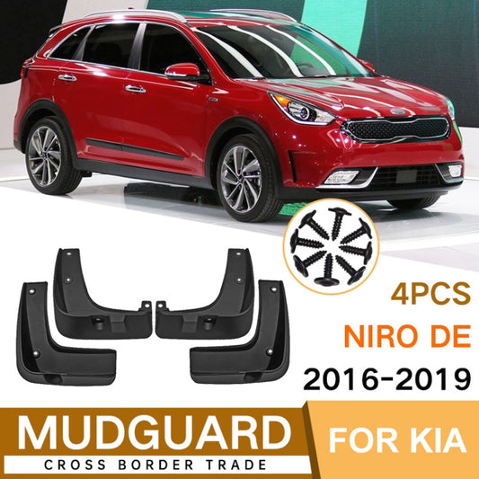 For KIA NIRO DE 2016-2019 4pcs/Set Car Auto Soft Plastic Splash Flaps Fender Guard by buy2fix
