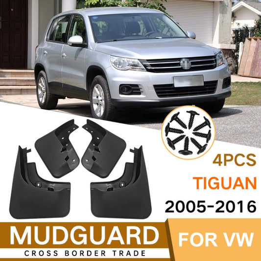 For Volkswagen Tiguan 2005-2016 4pcs/Set Car Auto Soft Plastic Splash Flaps Fender Guard - Mudguards by buy2fix | Online Shopping UK | buy2fix