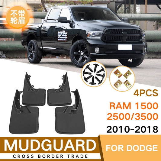 For Dodge RAM 1500 / 2500 / 3500 2010-2018 4pcs/Set Car Auto Soft Plastic Splash Flaps Fender Guard by buy2fix