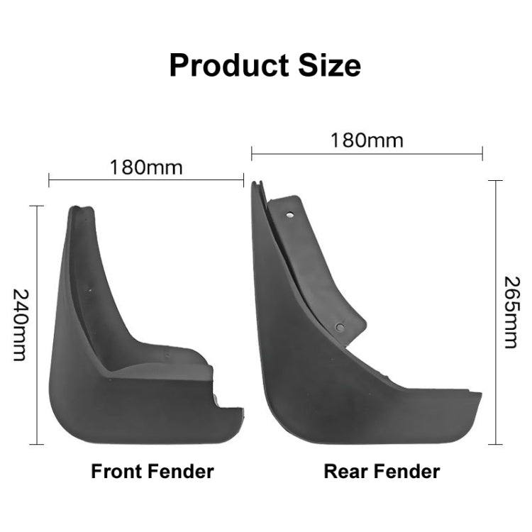 For Ford Fiesta 4pcs/Set Car Auto Soft Plastic Splash Flaps Fender Guard - Mudguards by buy2fix | Online Shopping UK | buy2fix