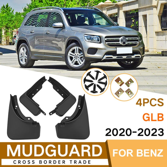 For Mercedes-Benz GLB 2020-2023 4pcs/Set Car Auto Soft Plastic Splash Flaps Fender Guard by buy2fix