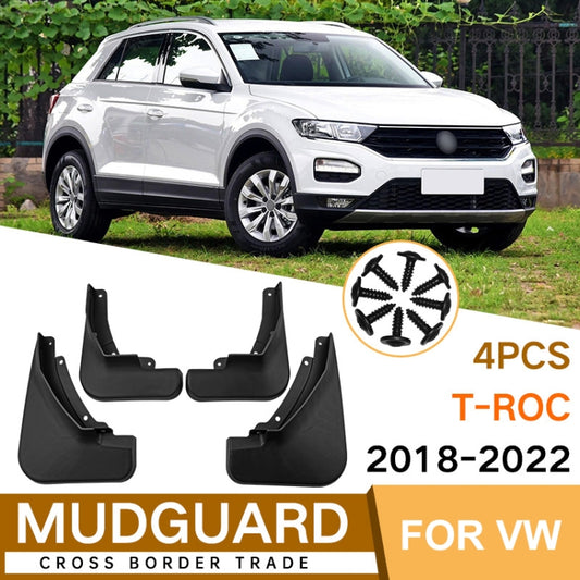 For Volkswagen T-ROC 2018-2022 4pcs/Set Car Auto Soft Plastic Splash Flaps Fender Guard - Mudguards by buy2fix | Online Shopping UK | buy2fix