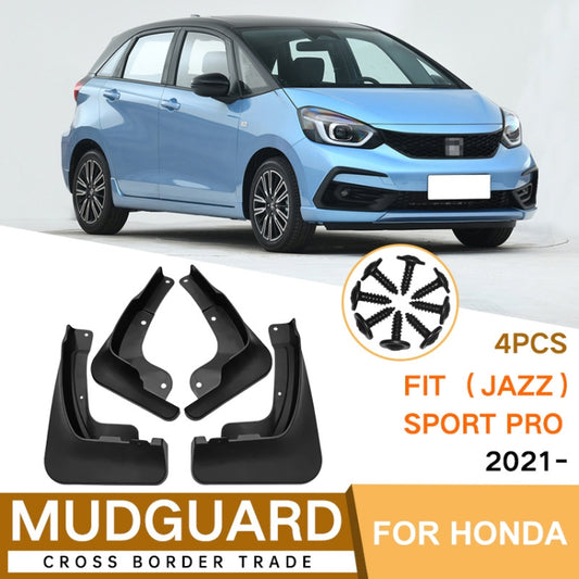 For Honda Fit Jazz Sport Pro 2021 4pcs/Set Car Auto Soft Plastic Splash Flaps Fender Guard by buy2fix