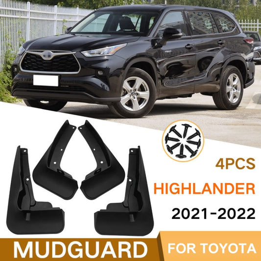 For Toyota Highlander 2021-2022 4pcs/Set Car Auto Soft Plastic Splash Flaps Fender Guard by buy2fix