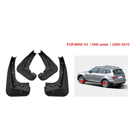 For BMW X3 2006-2010 4pcs/Set Car Auto Soft Plastic Splash Flaps Fender Guard with Pedal by buy2fix