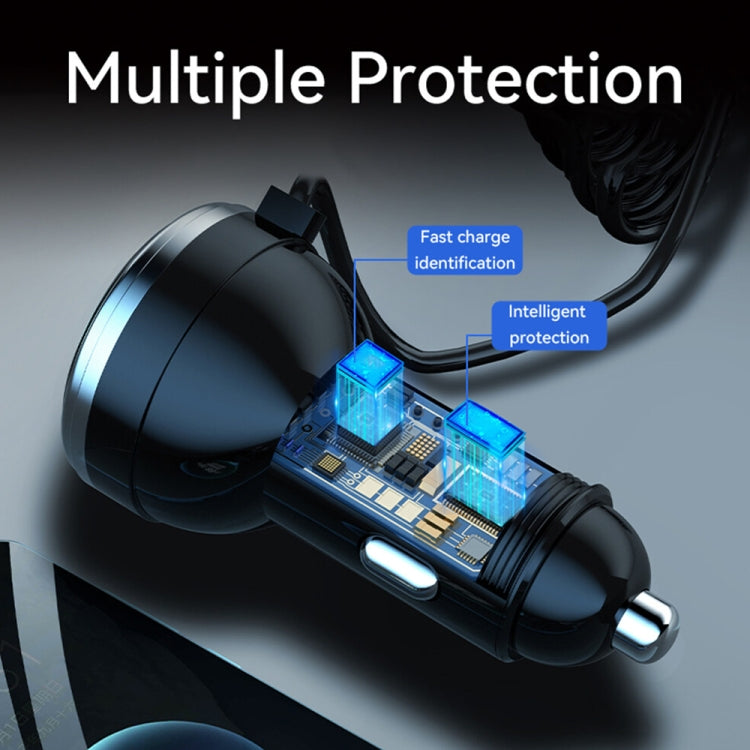 BW13 67.5W 3 in 1 Charging Cable & Dual USB Port Car Charger - Car Charger by buy2fix | Online Shopping UK | buy2fix