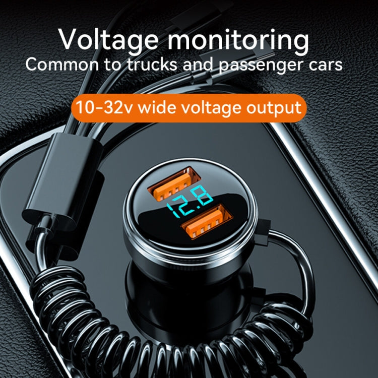 BW13 67.5W 3 in 1 Charging Cable & Dual USB Port Car Charger by buy2fix