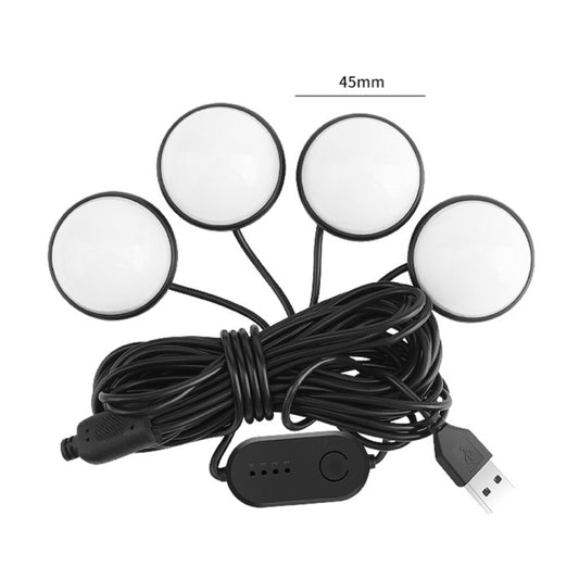 Car 4 in 1 USB RGB Foot Colorful LED Atmosphere Light by buy2fix