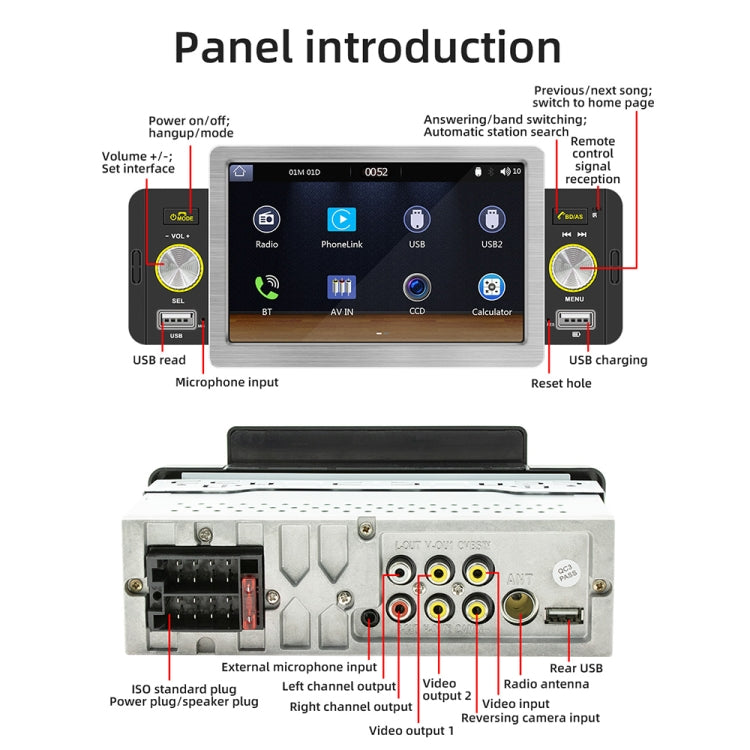 158W 5 inch Allwinner Melis F133 Car MP5 Player, Support CarPlay / BT / USB / FM - Car MP3 & MP4 & MP5 by buy2fix | Online Shopping UK | buy2fix