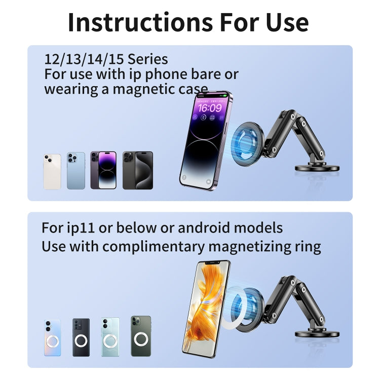 LK-CDD13 Car Multi-angle Adjustable MagSafe Magnetic Holder (Silver) by buy2fix