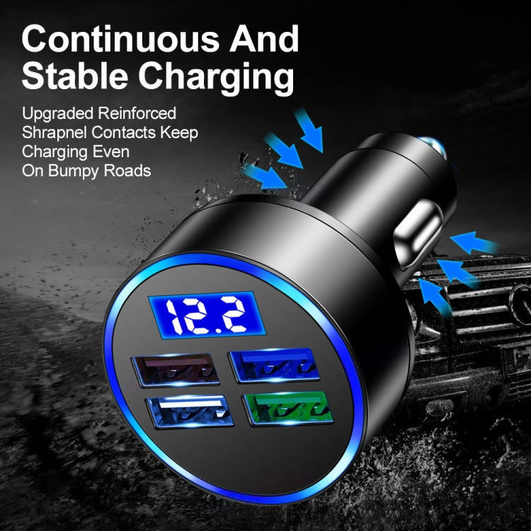 3.1A 4 in 1 Digital Display Car Charger with Voltmeter - Car Charger by buy2fix | Online Shopping UK | buy2fix