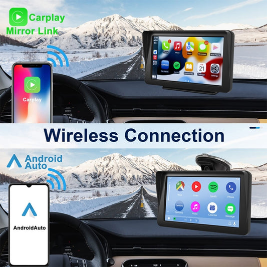 7 inch Portable Touch Display Wireless Car Navigator Smart CarPlay Bluetooth Reversing Image by buy2fix