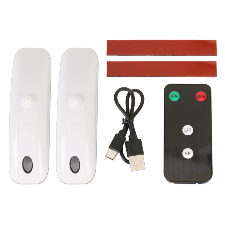 H901 2pcs / Pack Car Remote Pilot Light Warning Light Dual Flash Light (White) - Warning Lights by buy2fix | Online Shopping UK | buy2fix