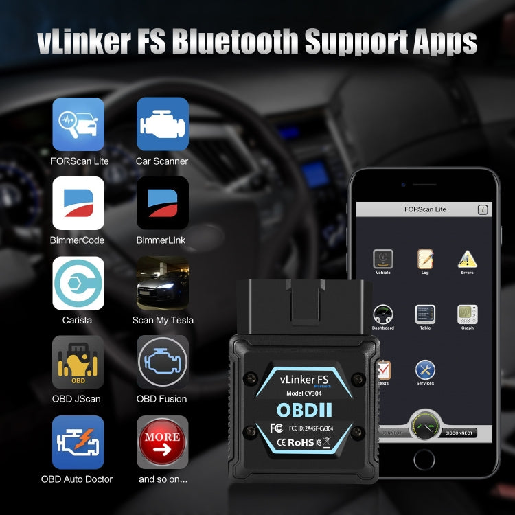 Vgate OBD2 Bluetooth Diagnostic Tool - Code Readers & Scan Tools by Vgate | Online Shopping UK | buy2fix