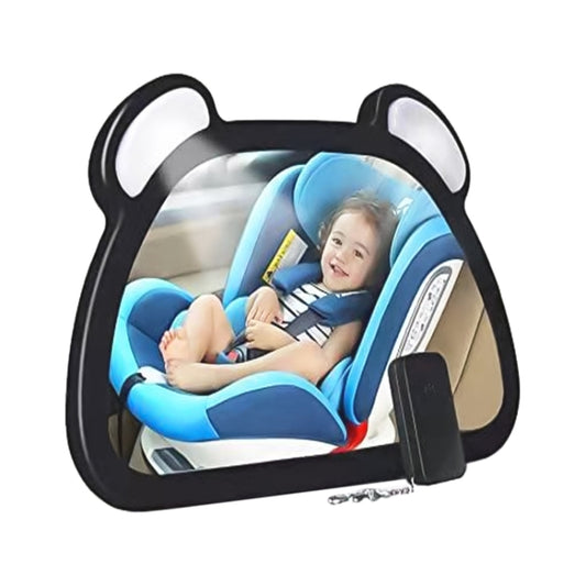 Car Baby Auxiliary Viewing Mirror with LED Remote Control Light + USB Charging by buy2fix