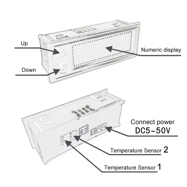 3 in 1 DC5-50V Car High-precision Electronic LED Luminous Clock + Thermometer + Voltmeter (Blue) - Clocks & Car Meters by buy2fix | Online Shopping UK | buy2fix