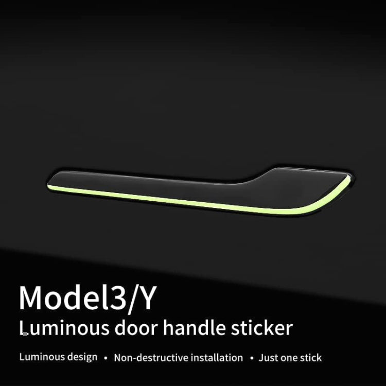 For Tesla Model 3 / Y 4pcs / Set Car Door Handle Luminous Decorative Sticker by buy2fix