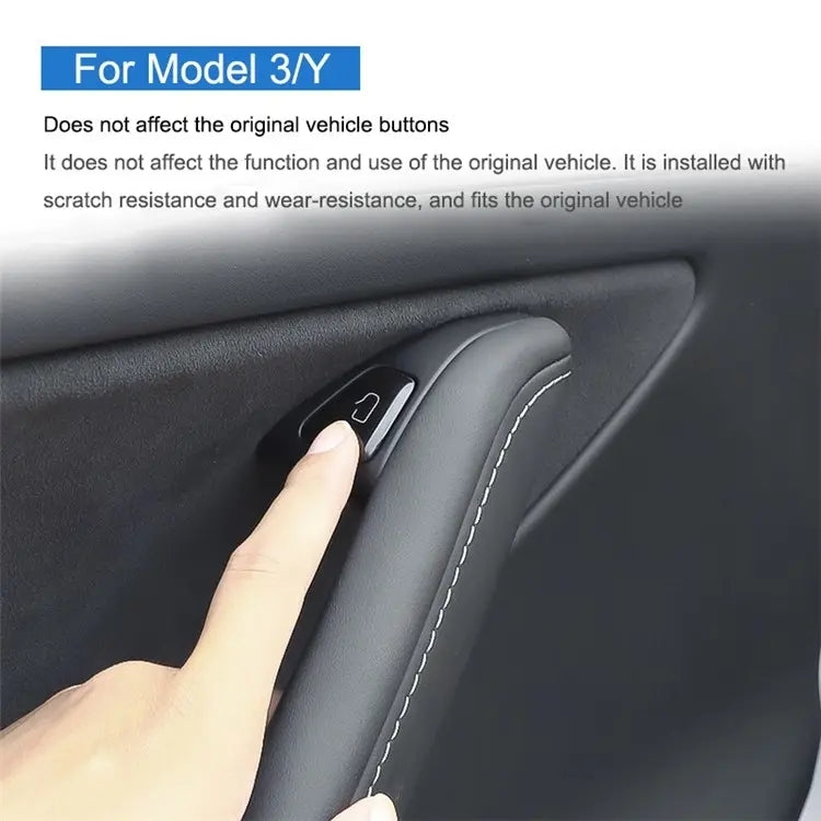 For Tesla Model 3 / Y 11pcs / Set Car Window Lift Button PU Adhesive Decorative Sticker by buy2fix