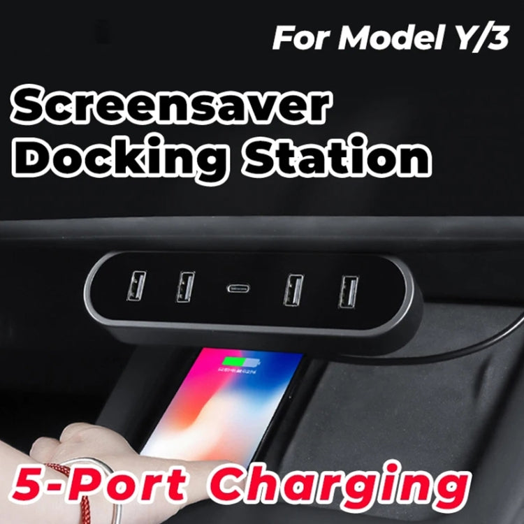 For Tesla Model Y / 3 2021-2023 Foldable Hidden Smart Docking Station Behind The Car Screen - Car Charger by buy2fix | Online Shopping UK | buy2fix
