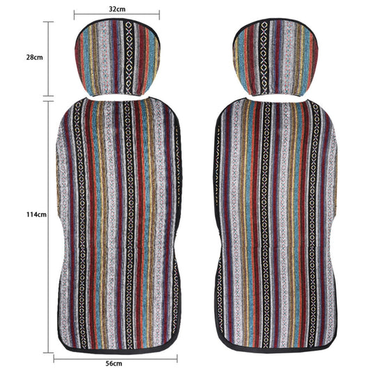 TIROL T25941 General Car Ethnic Style Double Front Seat Protective Cover by TIROL