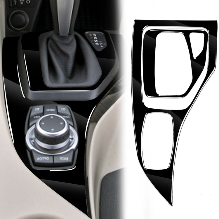 2pcs / Set Car Right Drive Gear Panel Decorative Sticker for BMW X1 E84 2011-2015(Black) - Car Interior Mouldings by buy2fix | Online Shopping UK | buy2fix