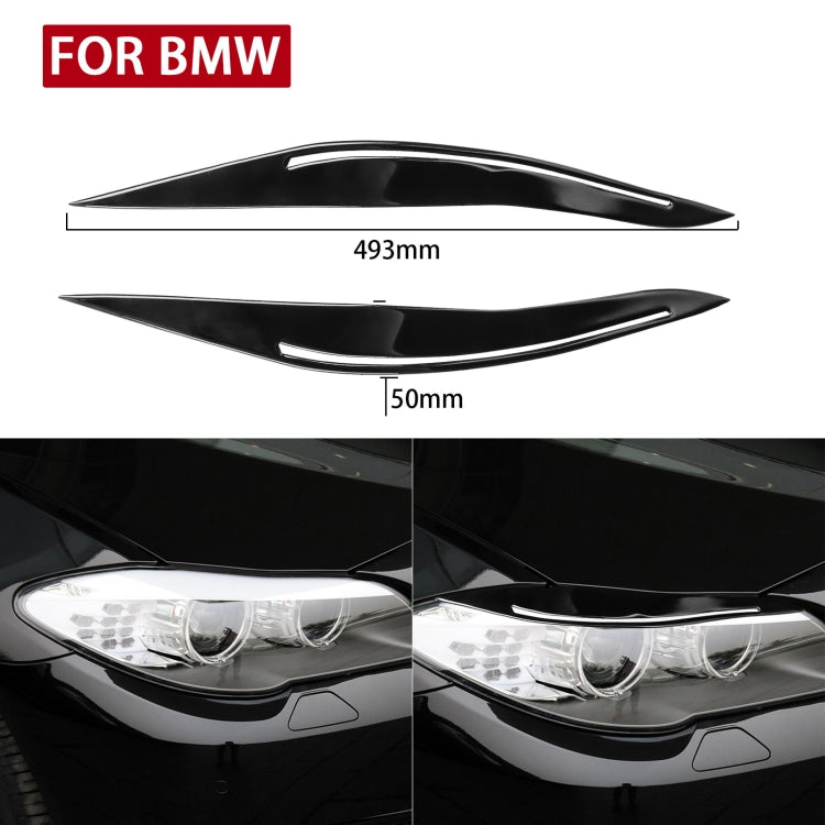Pair Car Lamp Eyebrow Soft Decorative Sticker for BMW 5 Series F10 2010-2013, with Hole(Black) - Lamp Decoration by buy2fix | Online Shopping UK | buy2fix