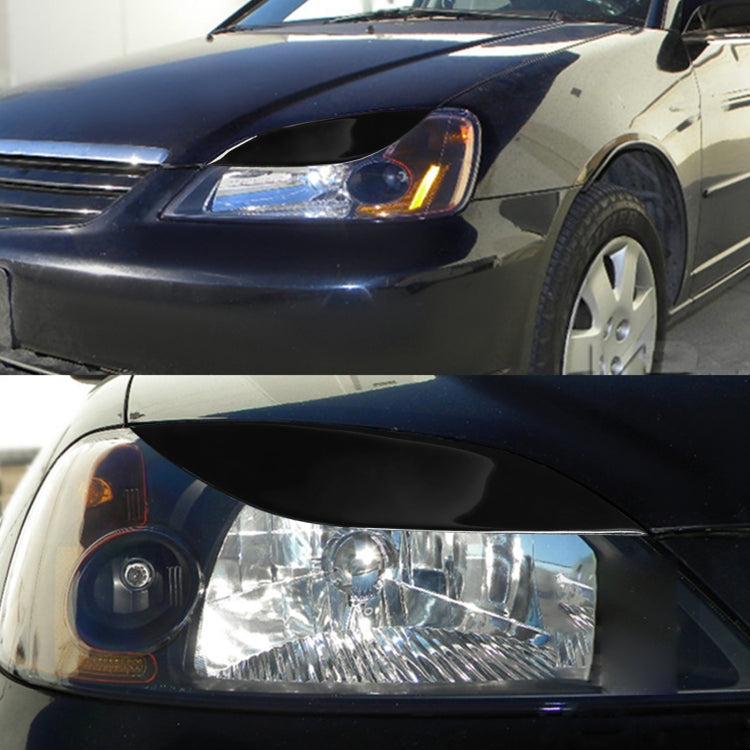 Pair Car Lamp Eyebrow Soft Decorative Sticker for Honda Civic 2001-2003 (Black) - Lamp Decoration by buy2fix | Online Shopping UK | buy2fix