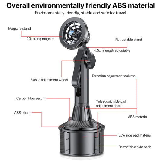 Yesido C200 Magsafe Magnetic Adjustable Car Cup Holder Using Phone Bracket by Yesido