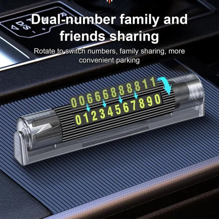 Car Multi-functional Emergency Safety Hammer Temporary Parking Dual Number Plate (Grey) - Emergency Hammer by buy2fix | Online Shopping UK | buy2fix
