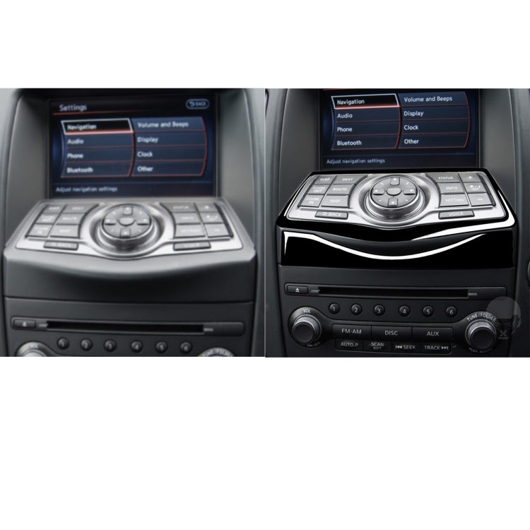 For Nissan 370Z Z34 2009- 2 in 1 Car Multimedia Navigation Button Frame Decorative Sticker, Left and Right Drive Universal (Black) by buy2fix