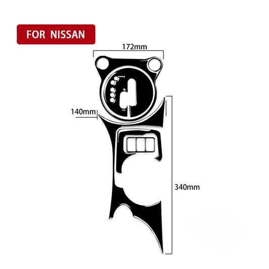 For Nissan 370Z Z34 2009- 5 in 1 Car Gear Cup Holder Panel Decorative Sticker, Left Drive (Black) by buy2fix