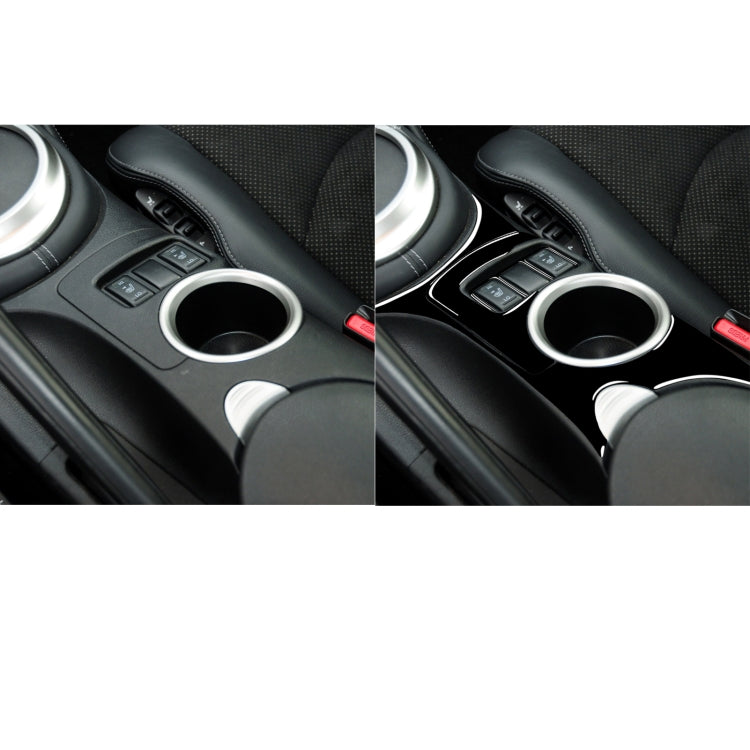 For Nissan 370Z Z34 2009- 3 in 1 Car Center Console Water Cup Holder Panel Decorative Sticker, Left and Right Drive Universal (Black) by buy2fix