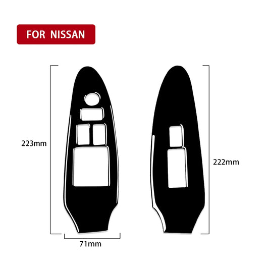 For Nissan 370Z Z34 2009- 2 in 1 Car Window Lift Panel with Hole Decorative Sticker, Left Drive (Black) by buy2fix