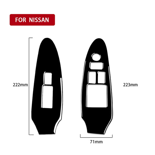 For Nissan 370Z Z34 2009- 2 in 1 Car Window Lift Panel with Hole Decorative Sticker, Right Drive (Black) by buy2fix