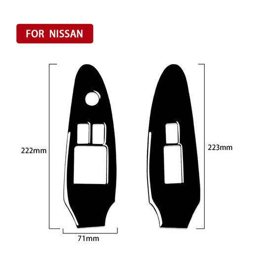 For Nissan 370Z Z34 2009- 2 in 1 Car Window Lift Panel Decorative Sticker, Left Drive (Black) by buy2fix