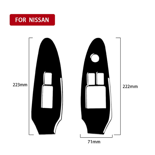 For Nissan 370Z Z34 2009- 2 in 1 Car Window Lift Panel Decorative Sticker, Right Drive (Black) by buy2fix