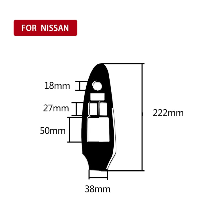 For Nissan 370Z Z34 2009- Car Driver Side Door Lift Panel with Hole Decorative Sticker, Right Drive - Car Interior Mouldings by buy2fix | Online Shopping UK | buy2fix