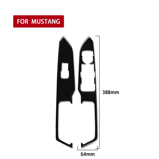 For Ford Mustang 2015-2020 Car Window Lift Panel Decorative Sticker, Right Drive (Black) by buy2fix
