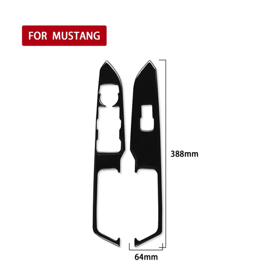 For Ford Mustang 2015-2020 Car Window Lift Panel Decorative Sticker, Left Drive (Black) by buy2fix