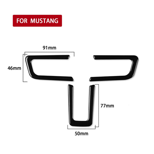 For Ford Mustang 2015-2020 Car Steering Wheel Button Frame Decorative Sticker, Left and Right Drive Universal (Black) by buy2fix