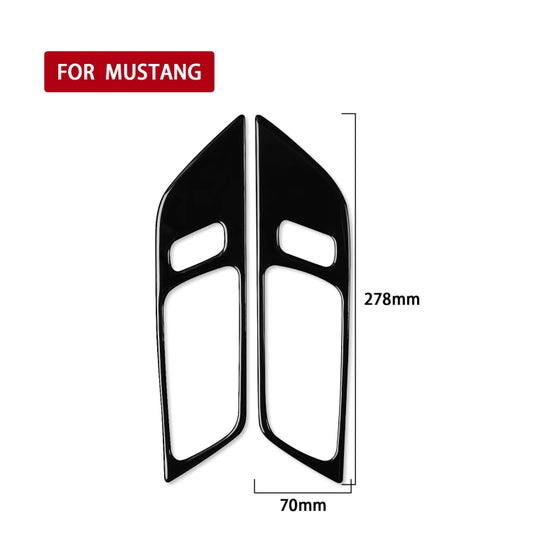 For Ford Mustang 2015-2020 Car Door Handle Panel Decorative Sticker, Left and Right Drive Universal (Black) by buy2fix