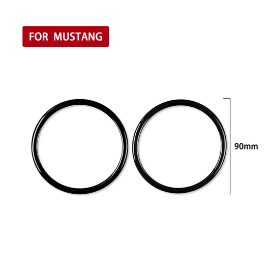 For Ford Mustang 2015-2020 Car Horn Ring Decorative Sticker, Left and Right Drive Universal(Black) by buy2fix