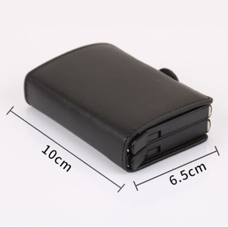 X-7 Antimagnetic RFID Multi-functional Aluminum Crazy Horse Texture Leather Card Bag Wallet(Coffee) - Antimagnetic RFID Package by buy2fix | Online Shopping UK | buy2fix