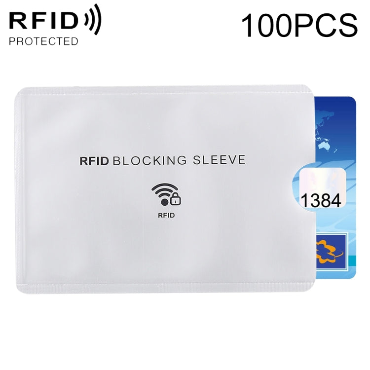 100pcs Aluminum Foil Anti Theft RFID Blocking Sleeve Card Protector, Size: 9.1*6.3cm - Antimagnetic RFID Package by buy2fix | Online Shopping UK | buy2fix